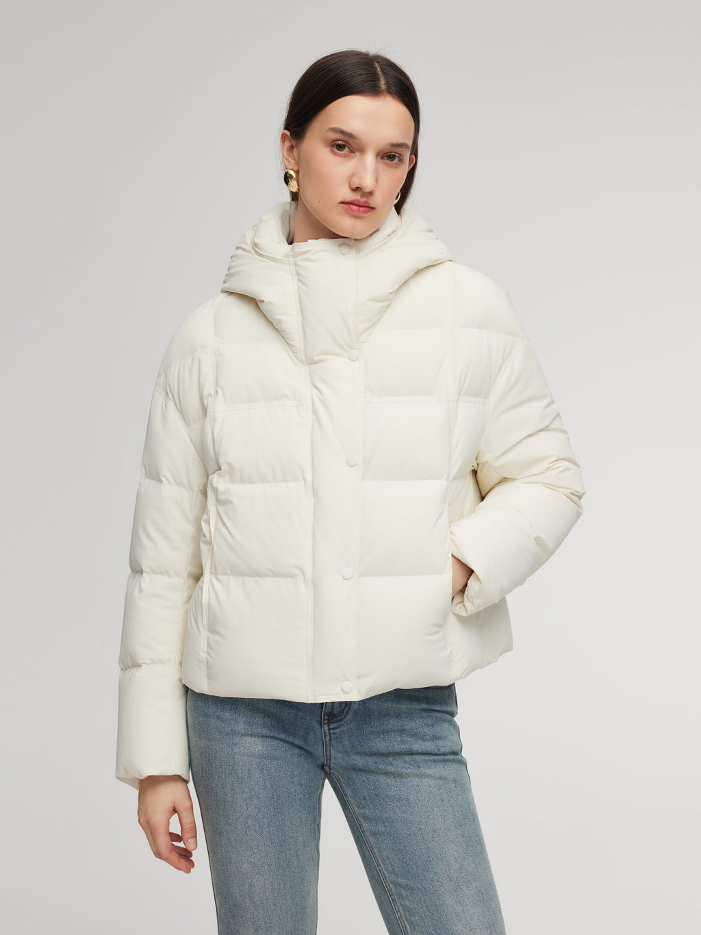 Windproof Hooded Goose Down Jacket