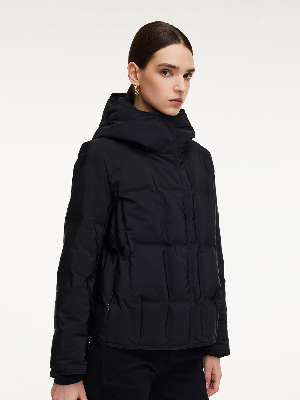 Cocoon Waterproof And Windproof Hooded Goose Down Jacket