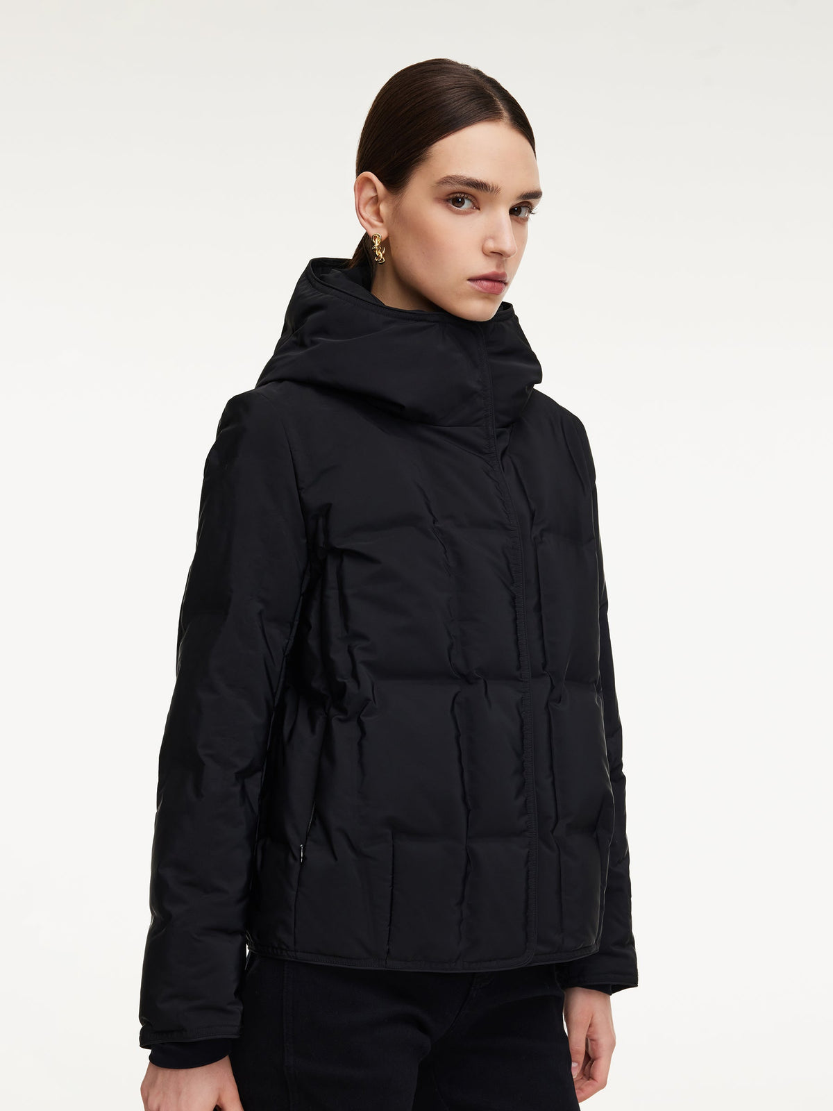 Cocoon Waterproof And Windproof Hooded Goose Down Jacket