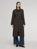 Wool Camel Hair Blend Double-Faced Women Wrap Overcoat