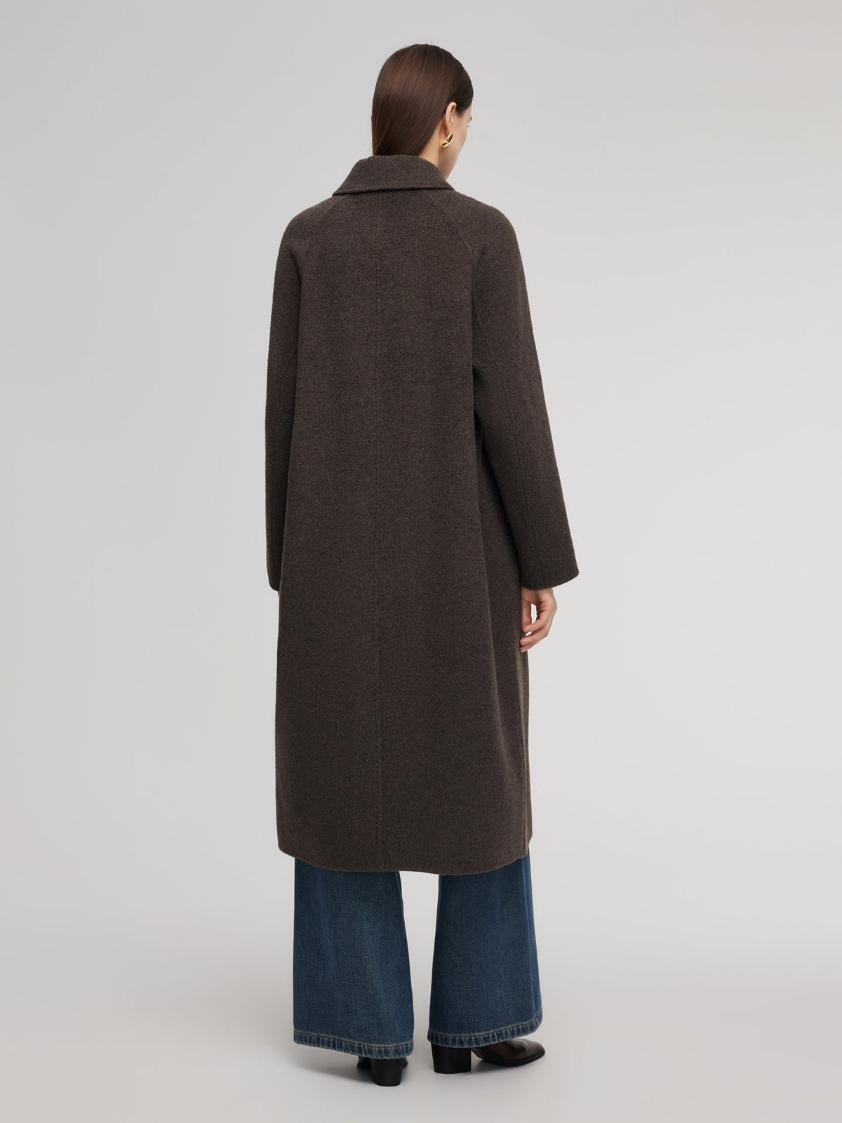 Wool Camel Hair Blend Double-Faced Women Wrap Overcoat
