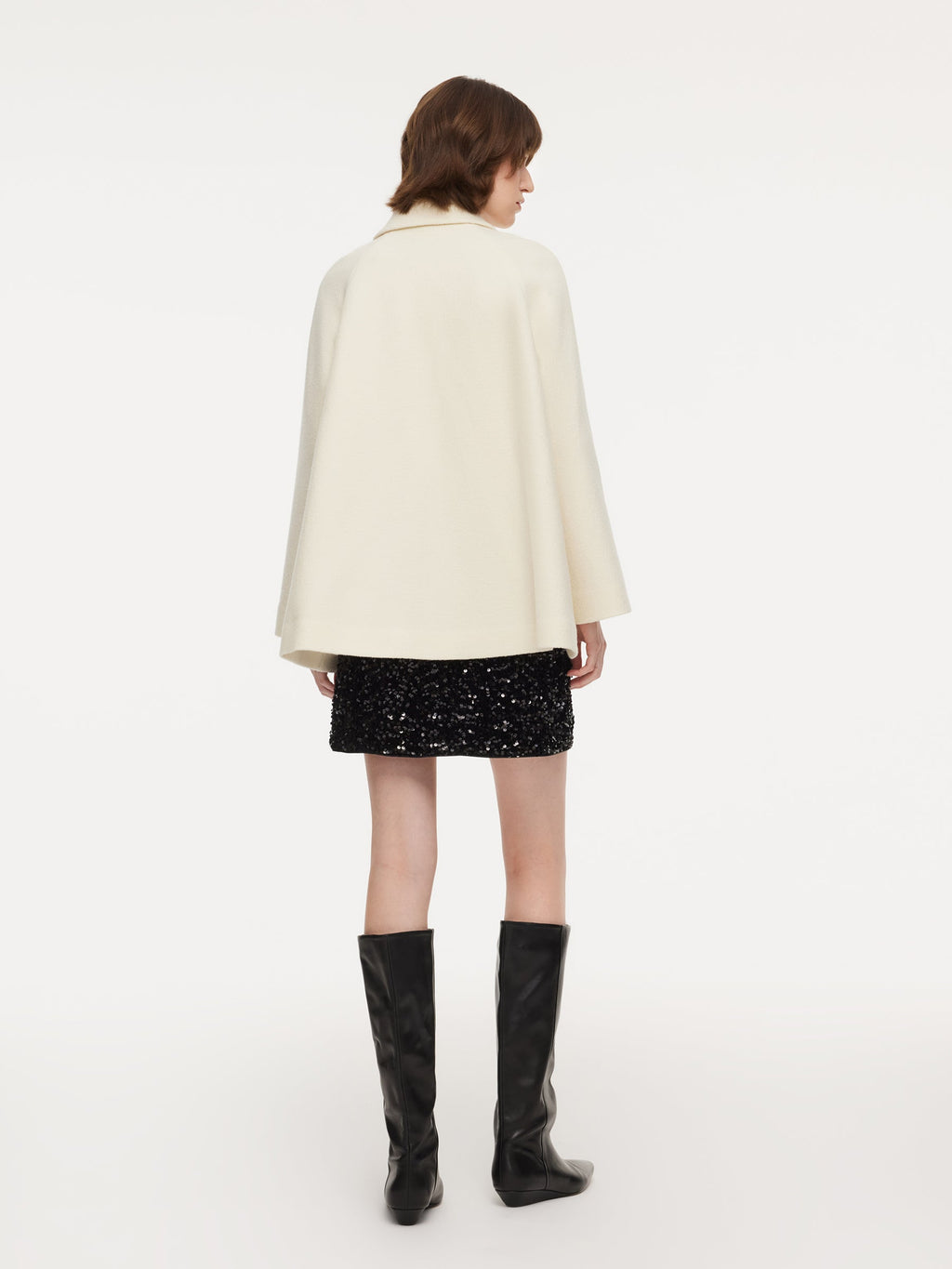 100% Wool Women Coat With Detachable Bowknot