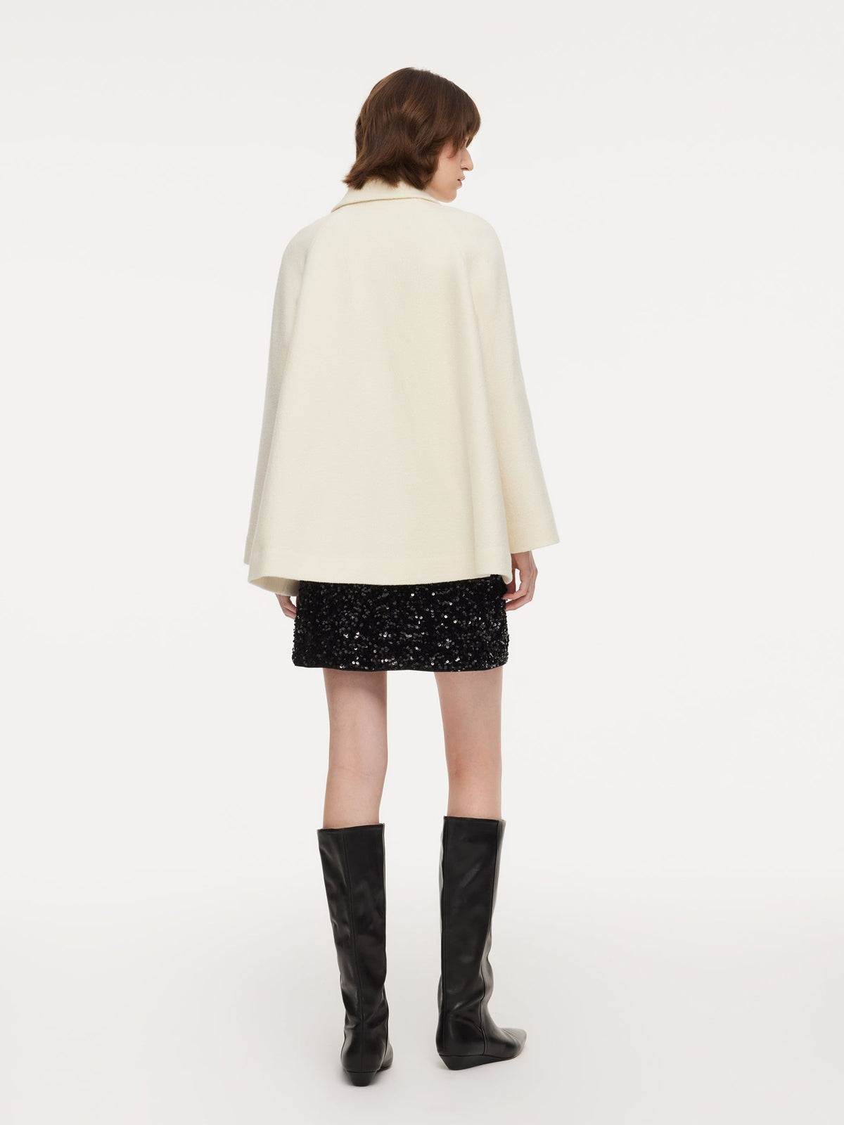 100% Wool Women Coat With Detachable Bowknot