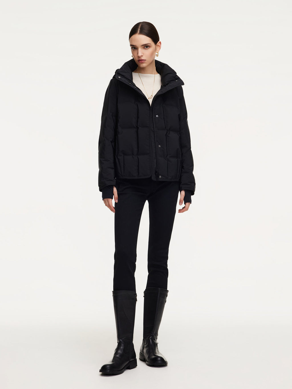Cocoon Waterproof And Windproof Hooded Goose Down Jacket