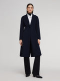 100% Wool Double-Faced Gathered Waist Women Overcoat