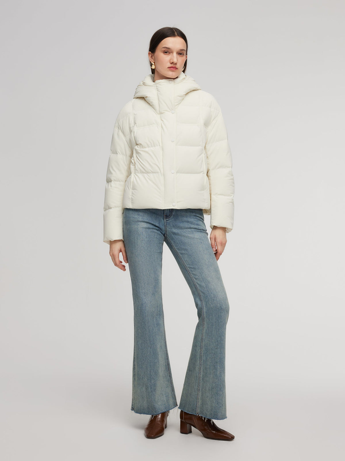 Windproof Hooded Goose Down Jacket