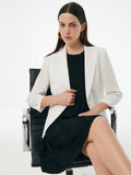 Triacetate Blend Gathered Waist Women Blazer