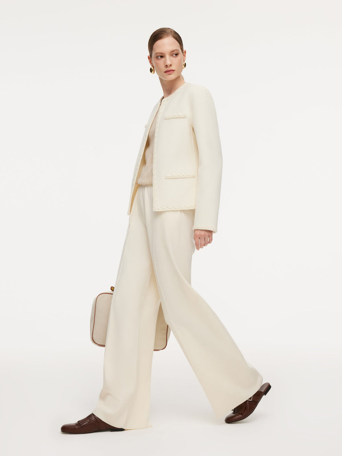 Cashmere Wool Blend Double-Faced Women Jacket
