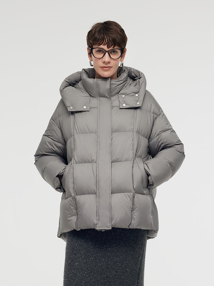 Loose Fit Hooded Goose Down Jacket