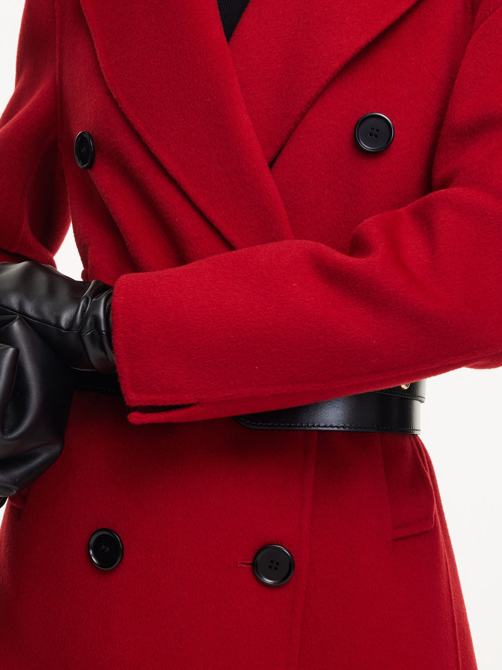 Cashmere Wool Blend Notched Collar Double-Faced Women Overcoat