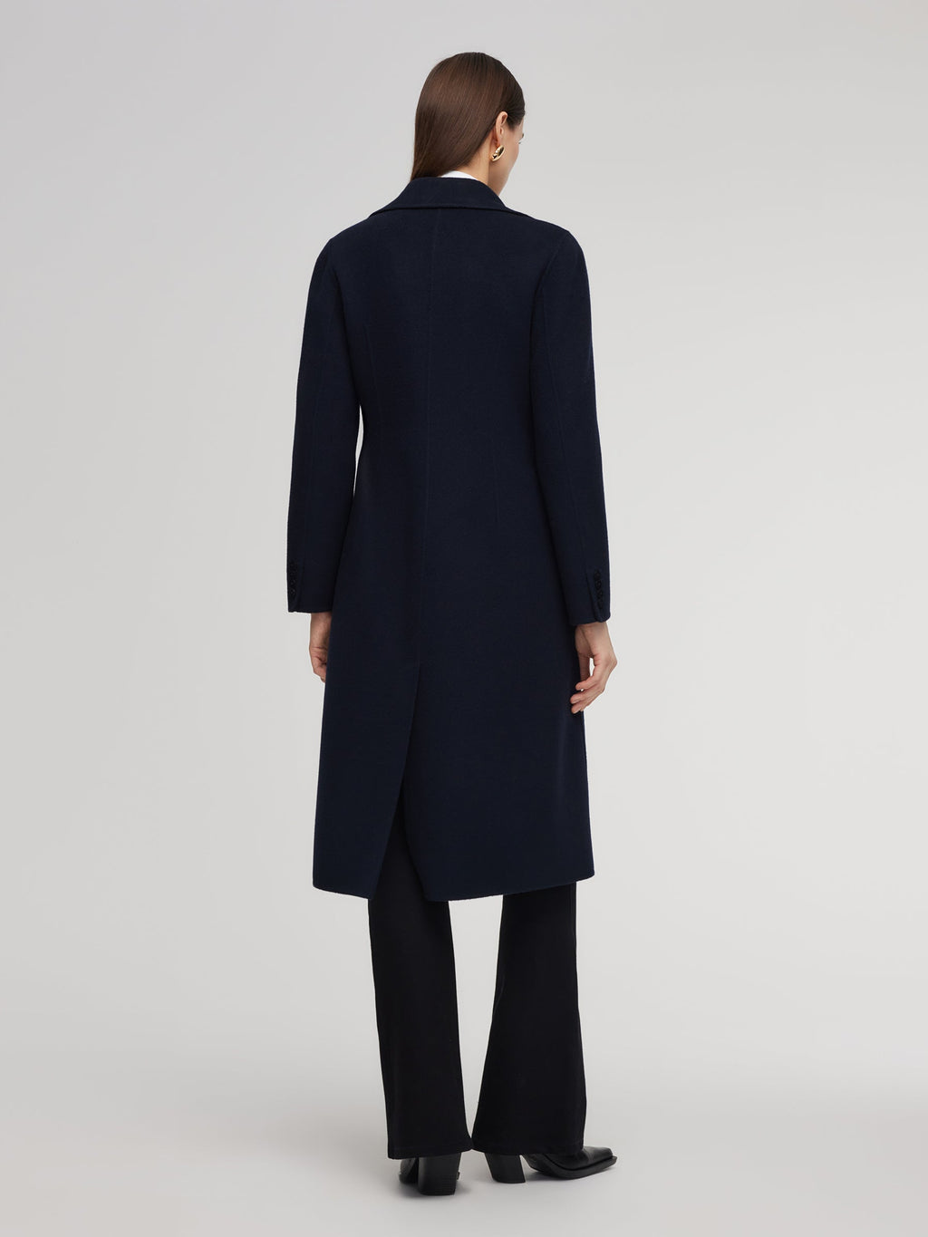 100% Wool Double-Faced Gathered Waist Women Overcoat