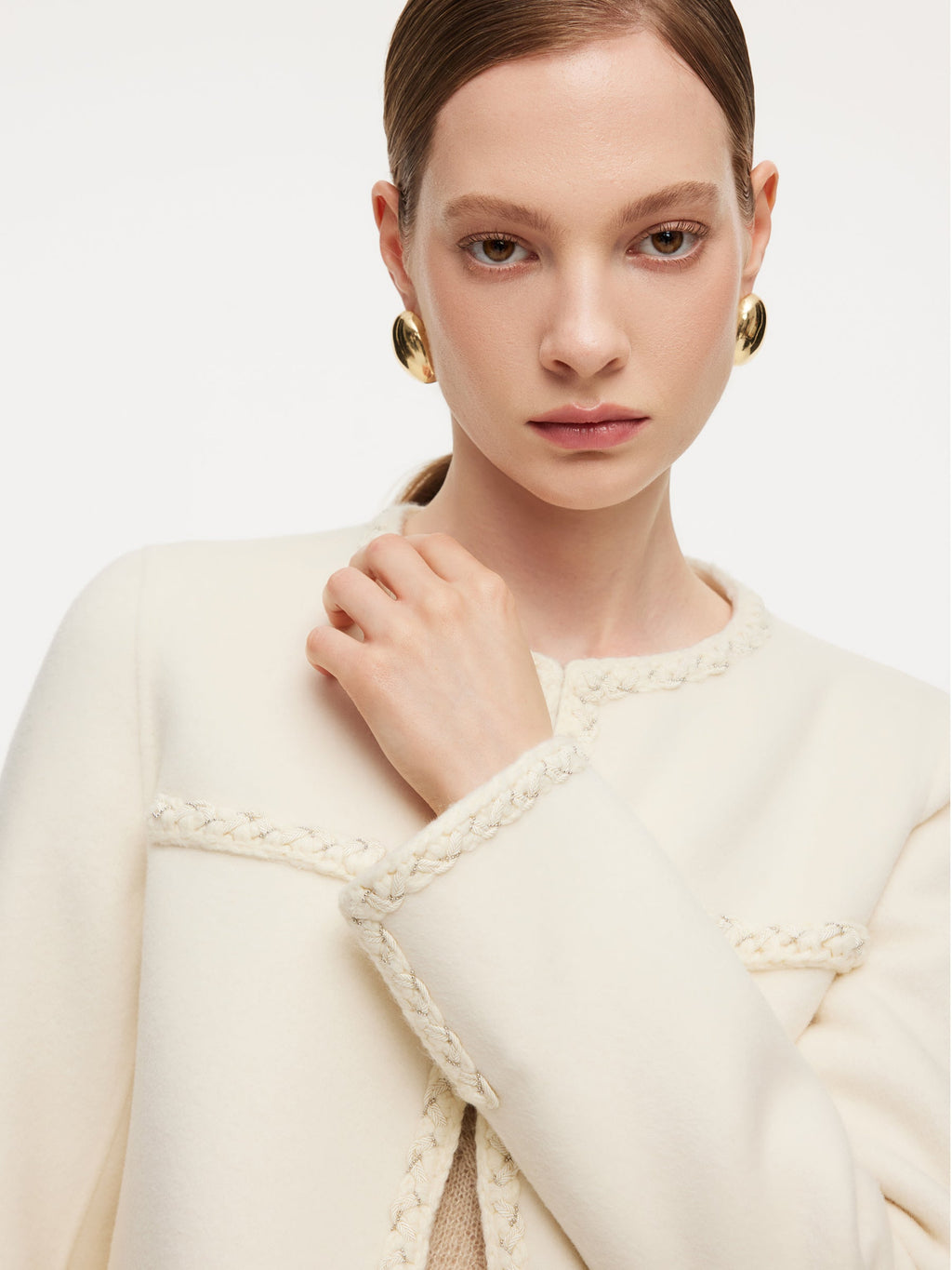 Cashmere Wool Blend Double-Faced Women Jacket