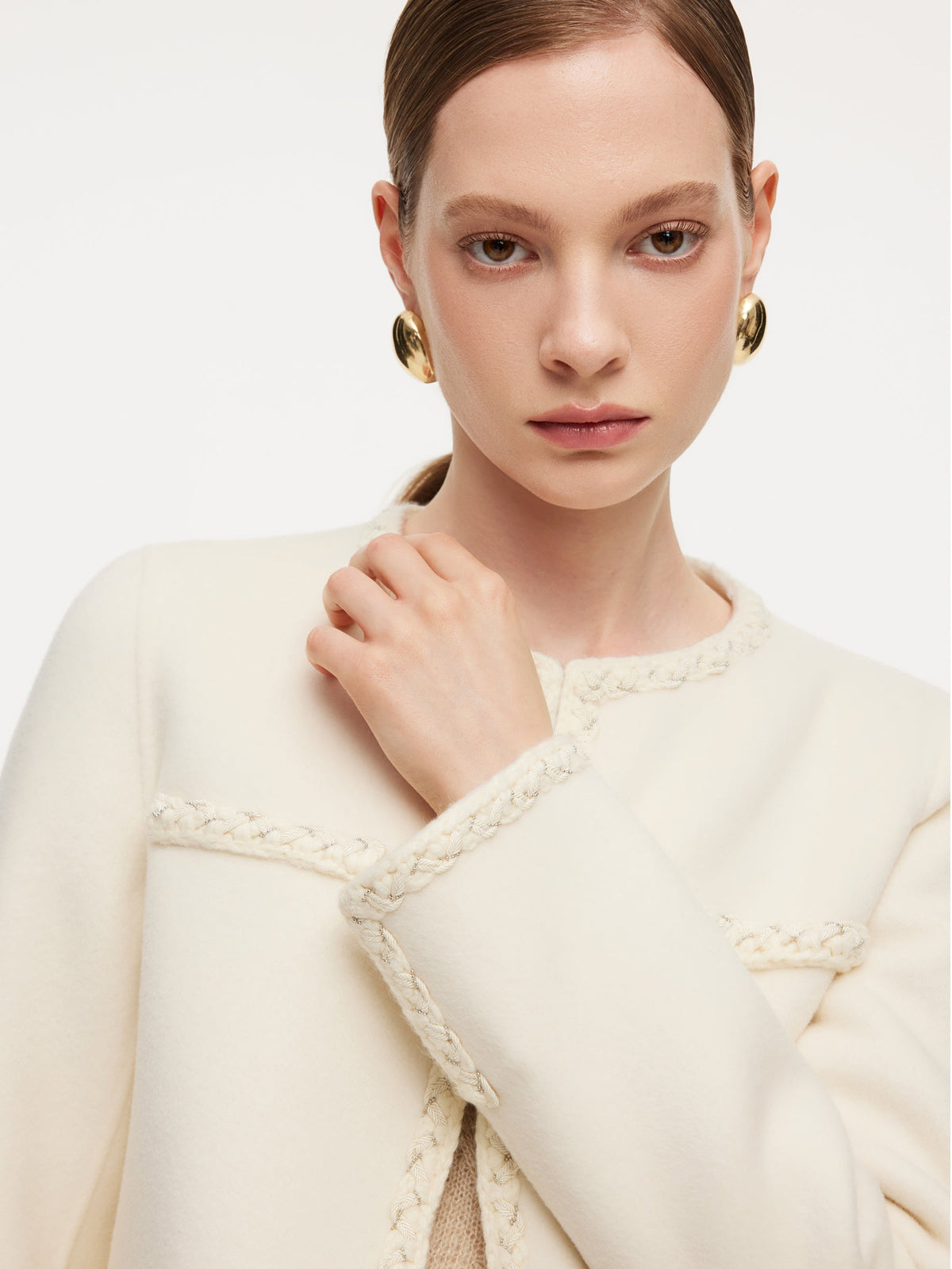 Cashmere Wool Blend Double-Faced Women Jacket