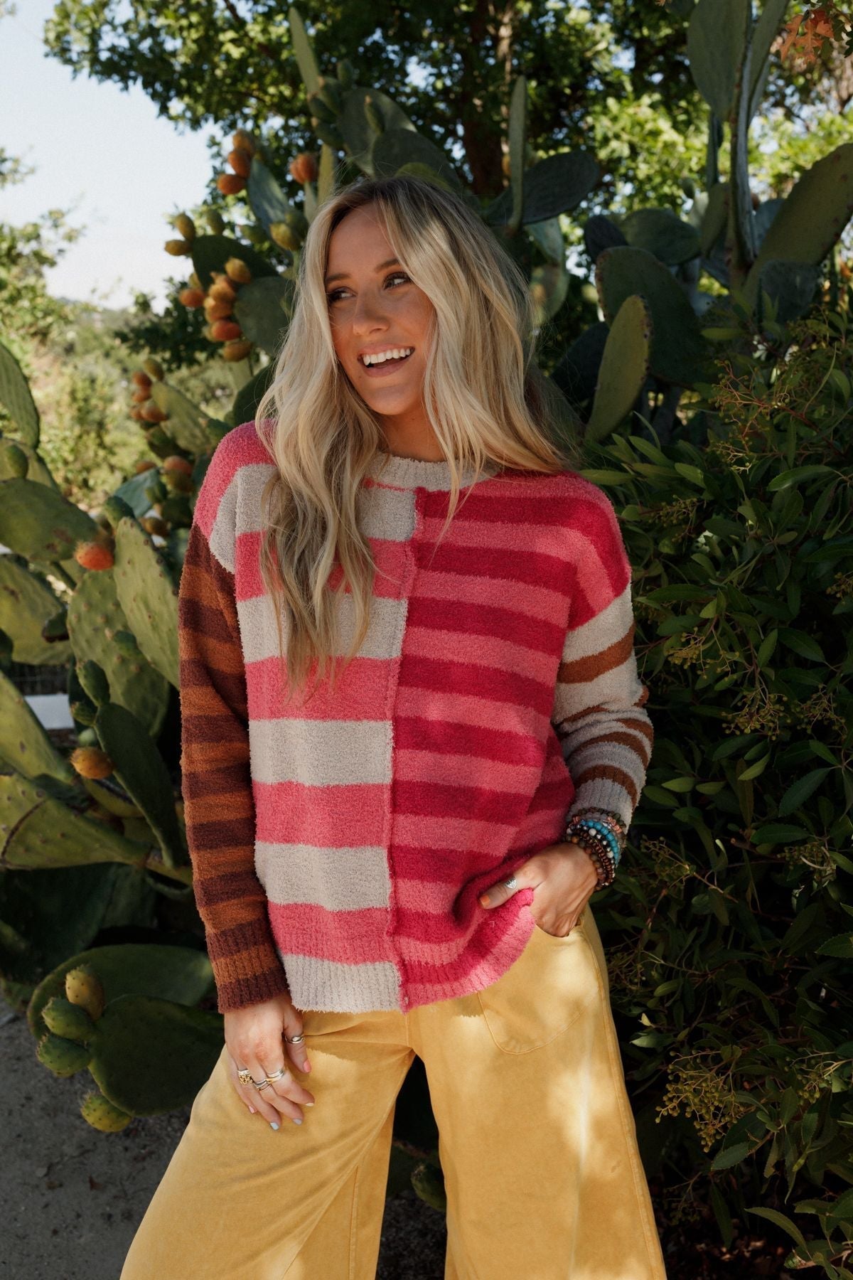 Dulcie Striped Sweater - Pink - Pre Order