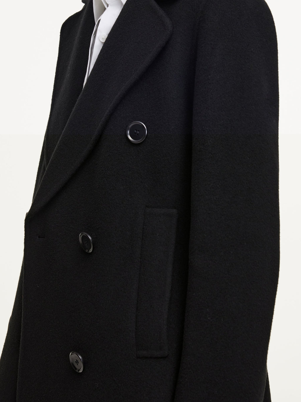 Cashmere Wool Blend Notched Collar Double-Faced Women Overcoat