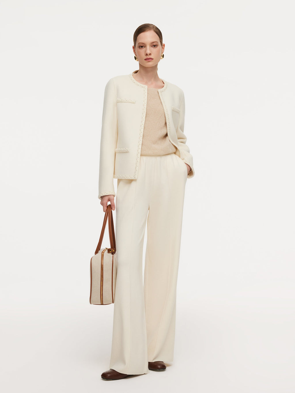 Cashmere Wool Blend Double-Faced Women Jacket