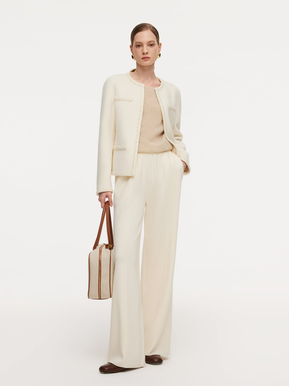 Cashmere Wool Blend Double-Faced Women Jacket