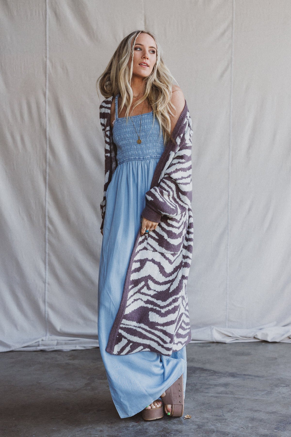 Nalani Animal Print Cardigan - Brown