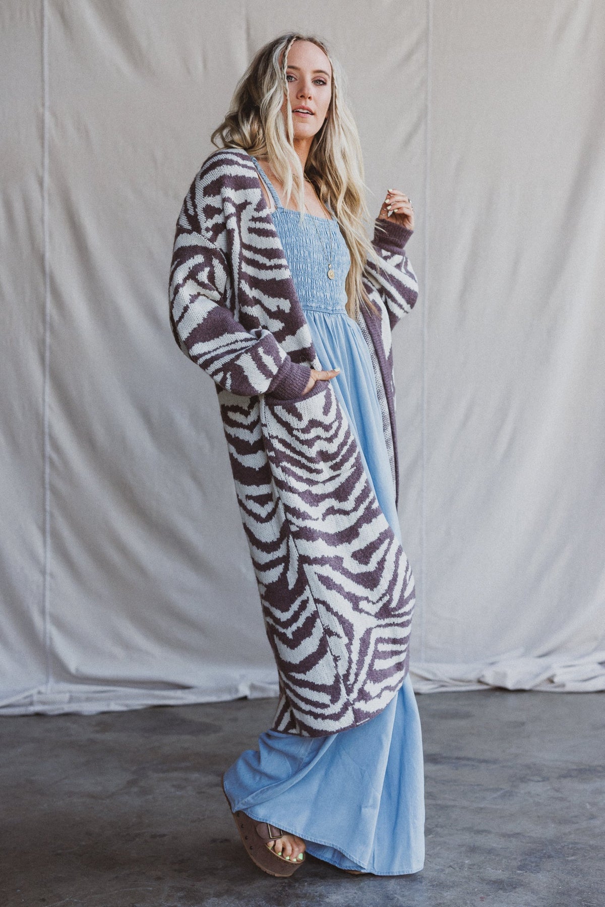 Nalani Animal Print Cardigan - Brown