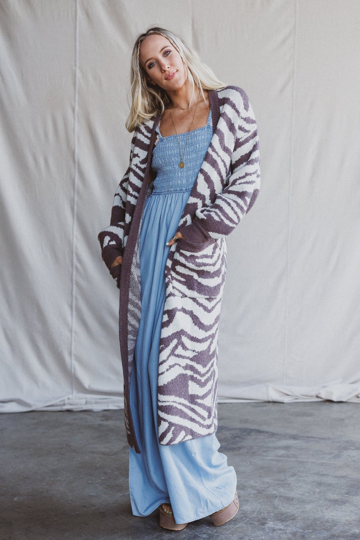 Nalani Animal Print Cardigan - Brown