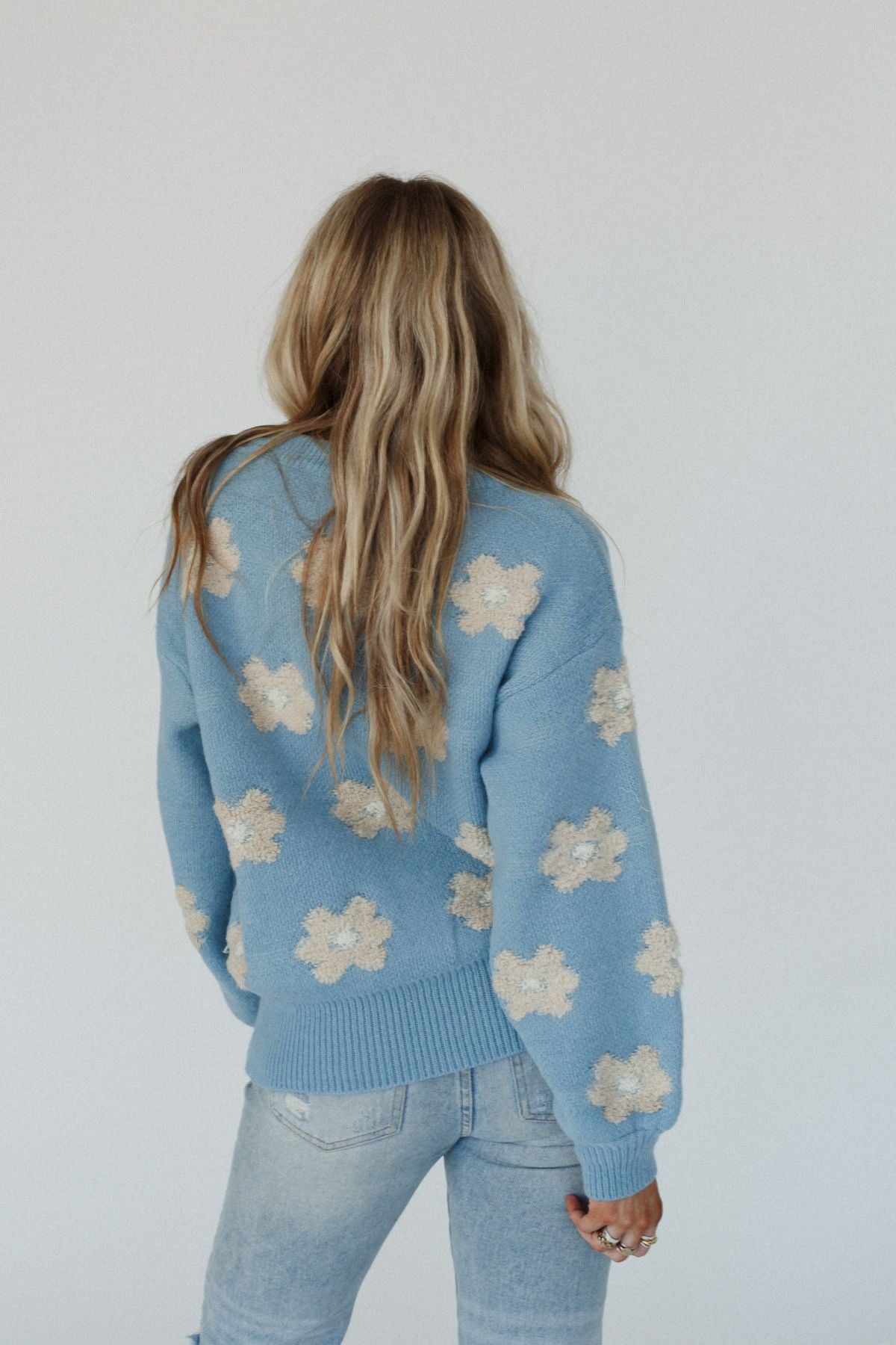 Rainy Bloom Sweater - Blue