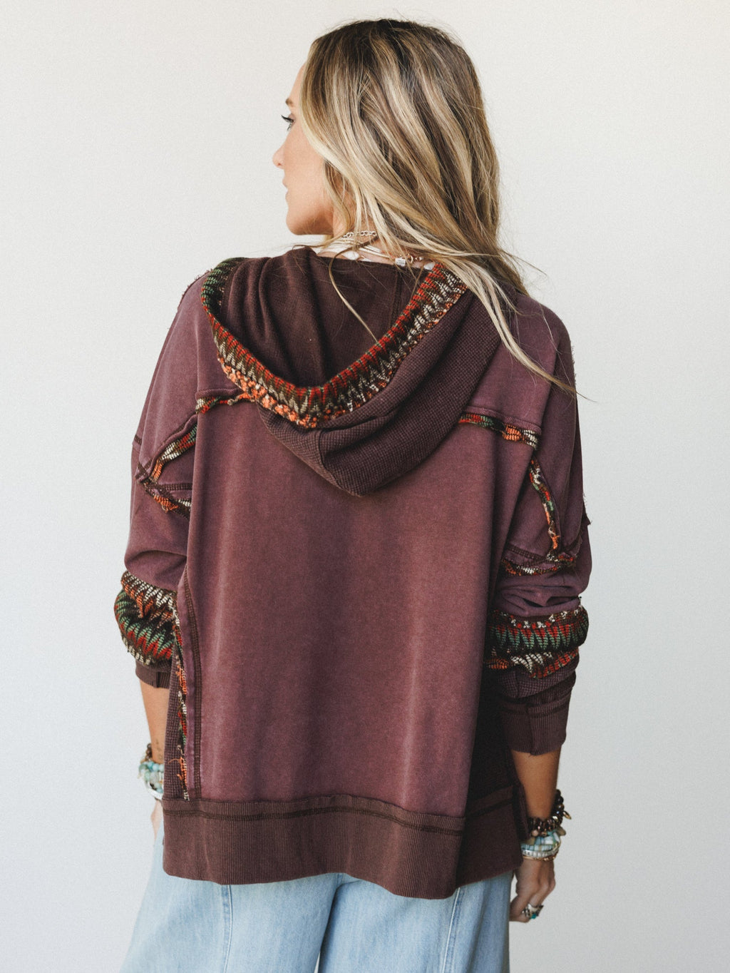 Patchwork Poppy Sweater  - Brown