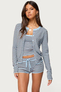 Lillian Striped Button Up Knit Cardigan