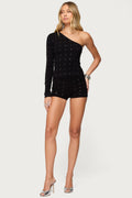 Harley Rhinestone One Shoulder Knit Top