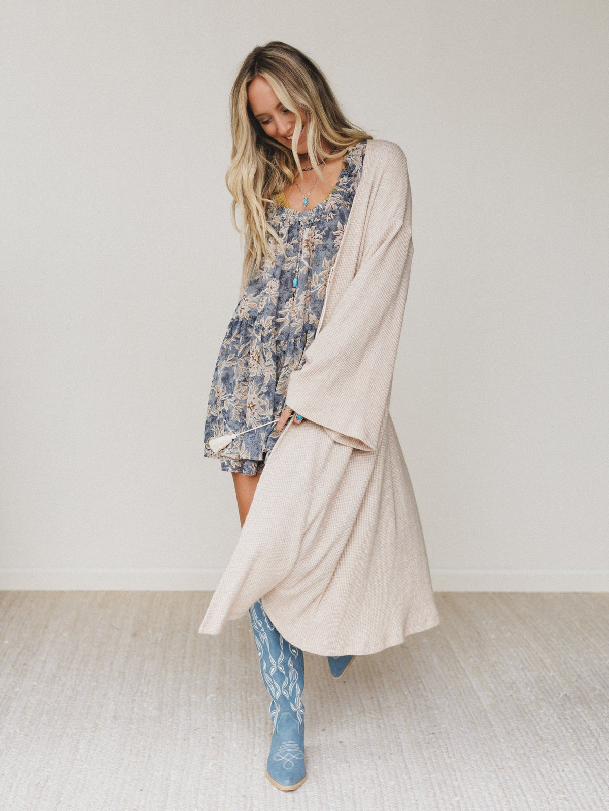 The Nest Emma Lu Duster Cardigan - Oatmeal
