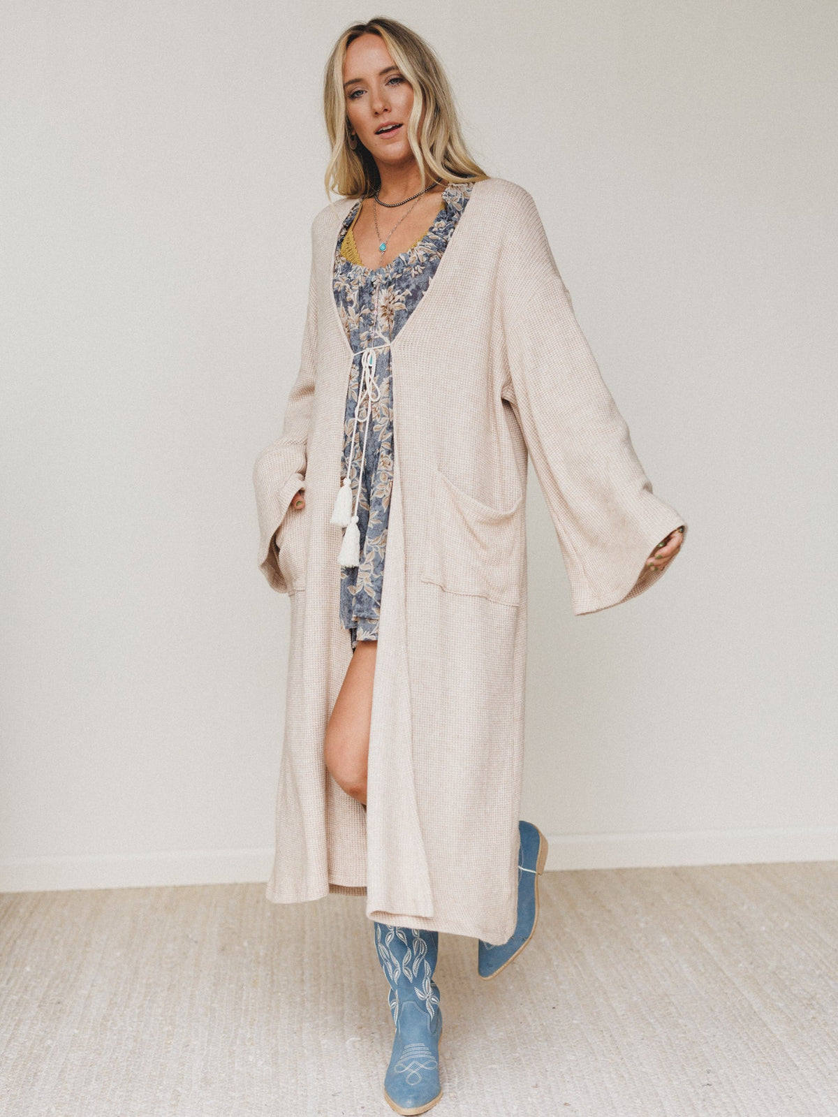 The Nest Emma Lu Duster Cardigan - Oatmeal
