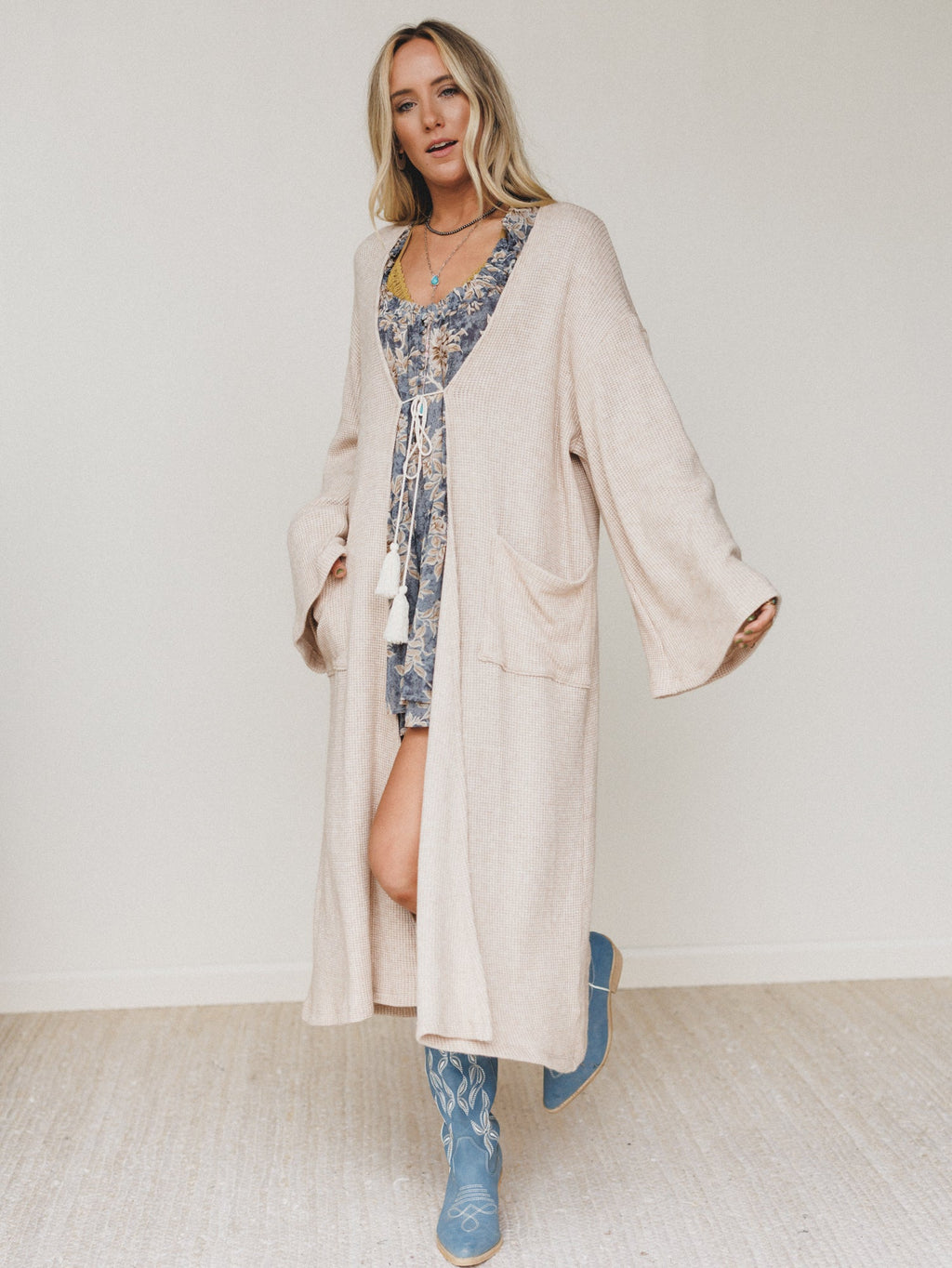 The Nest Emma Lu Duster Cardigan - Oatmeal