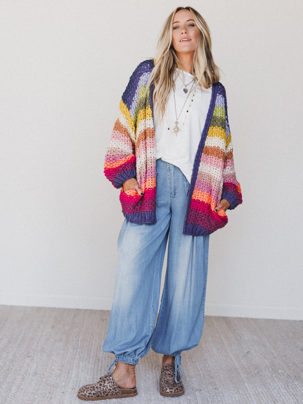 Wrapped up in Color Knit Cardigan - Rainbow - Pre Order