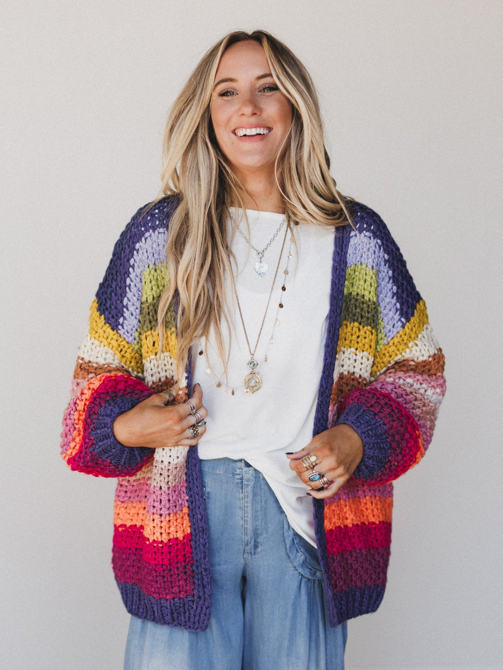 Wrapped up in Color Knit Cardigan - Rainbow - Pre Order