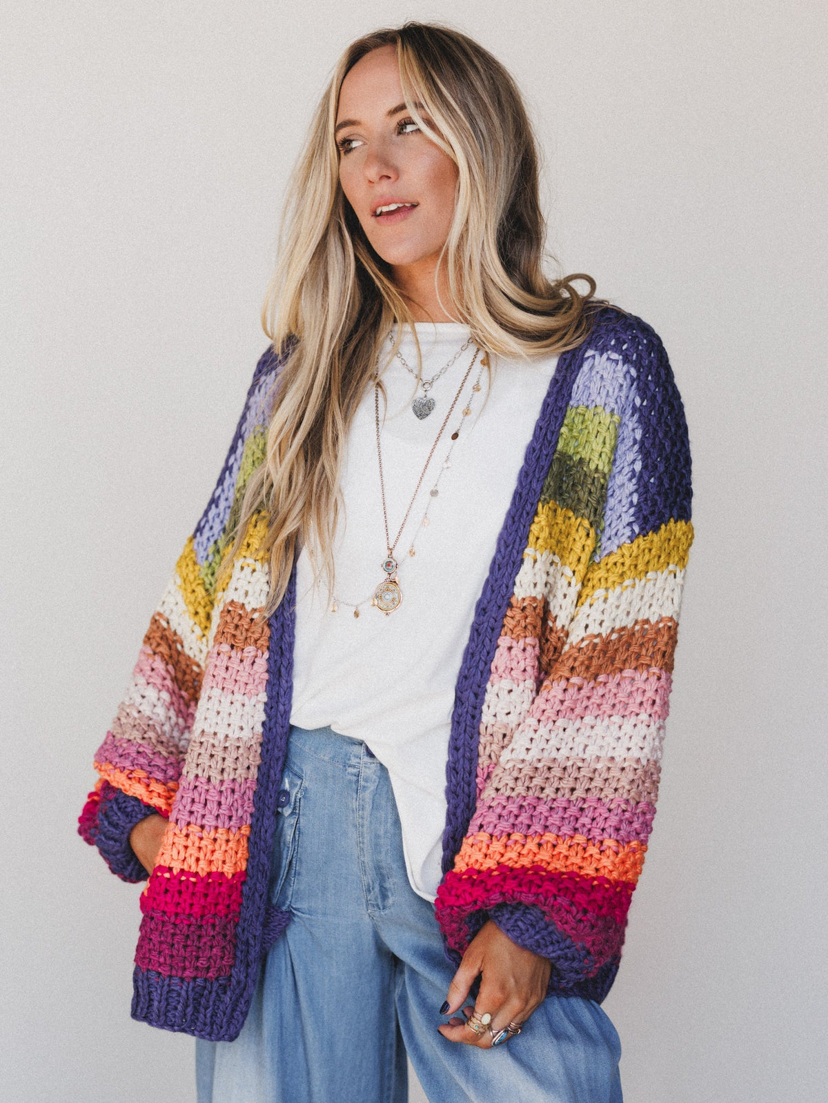Wrapped up in Color Knit Cardigan - Rainbow - Pre Order