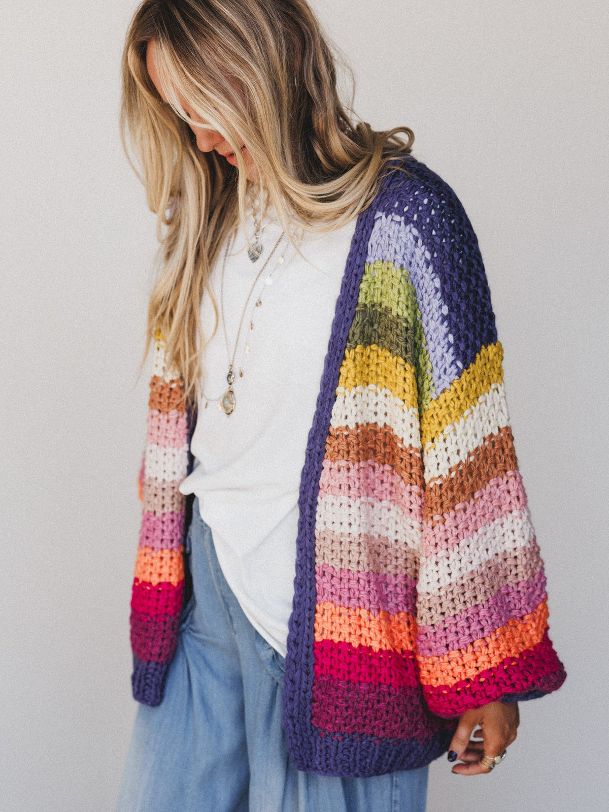 Wrapped up in Color Knit Cardigan - Rainbow - Pre Order