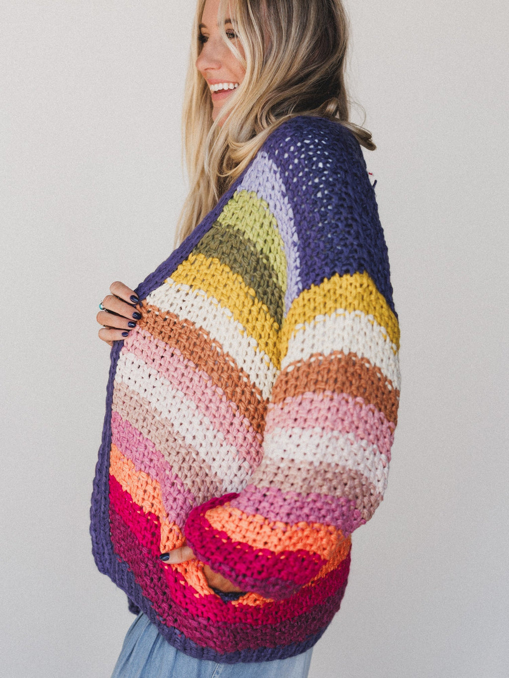 Wrapped up in Color Knit Cardigan - Rainbow - Pre Order