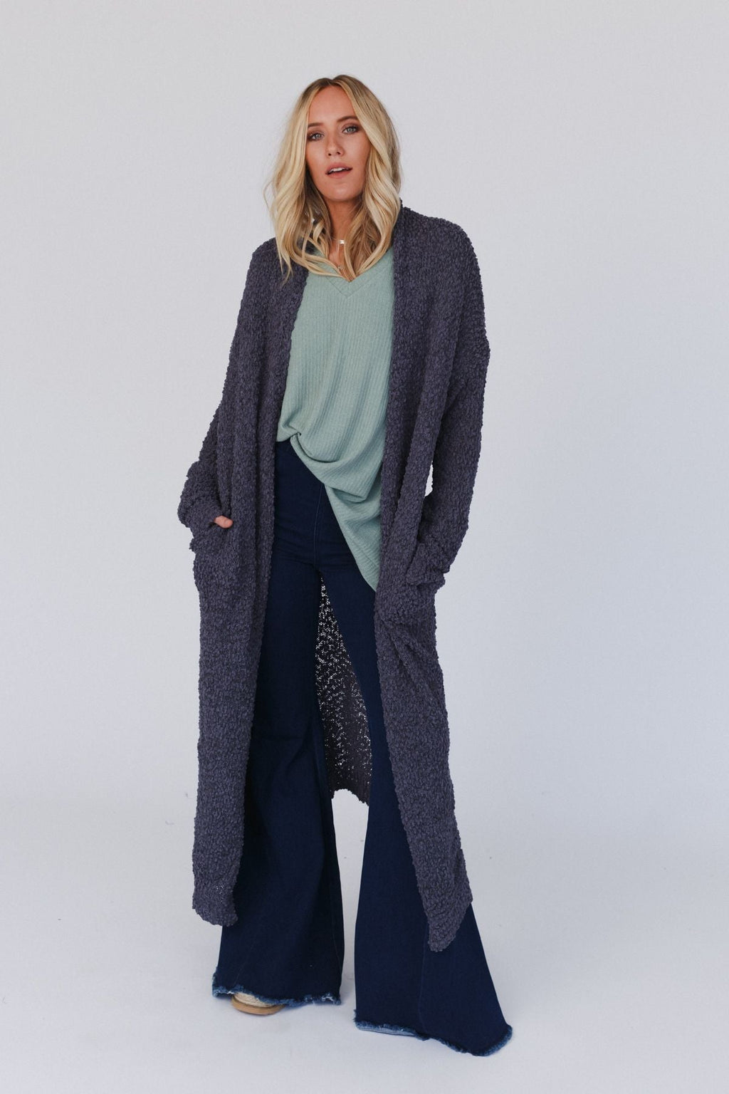 Wednesday Duster Cardigan - Charcoal - Pre Order