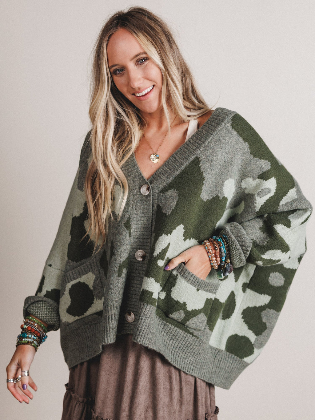 Into The Dusk Cardigan - Camo