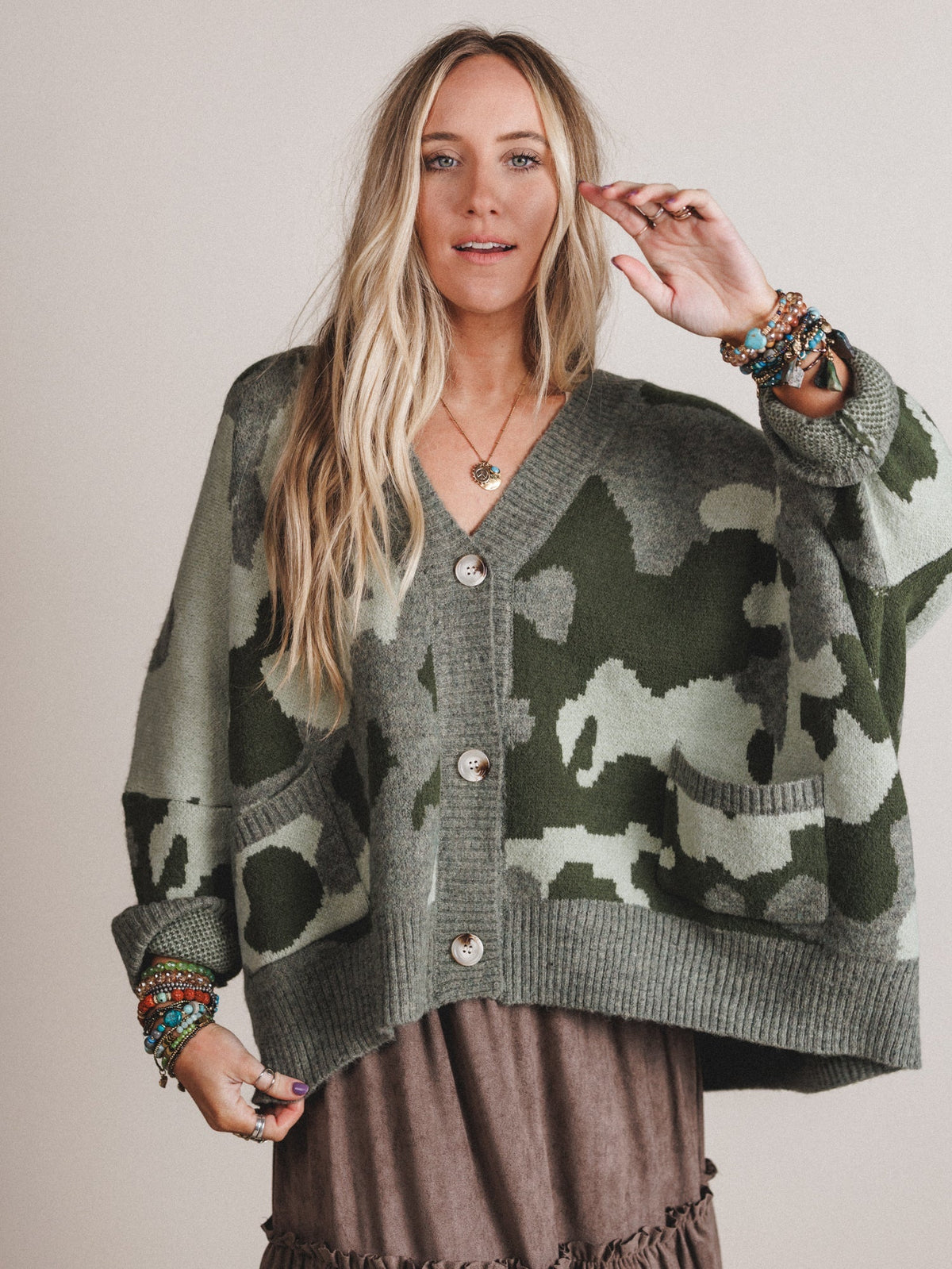 Into The Dusk Cardigan - Camo