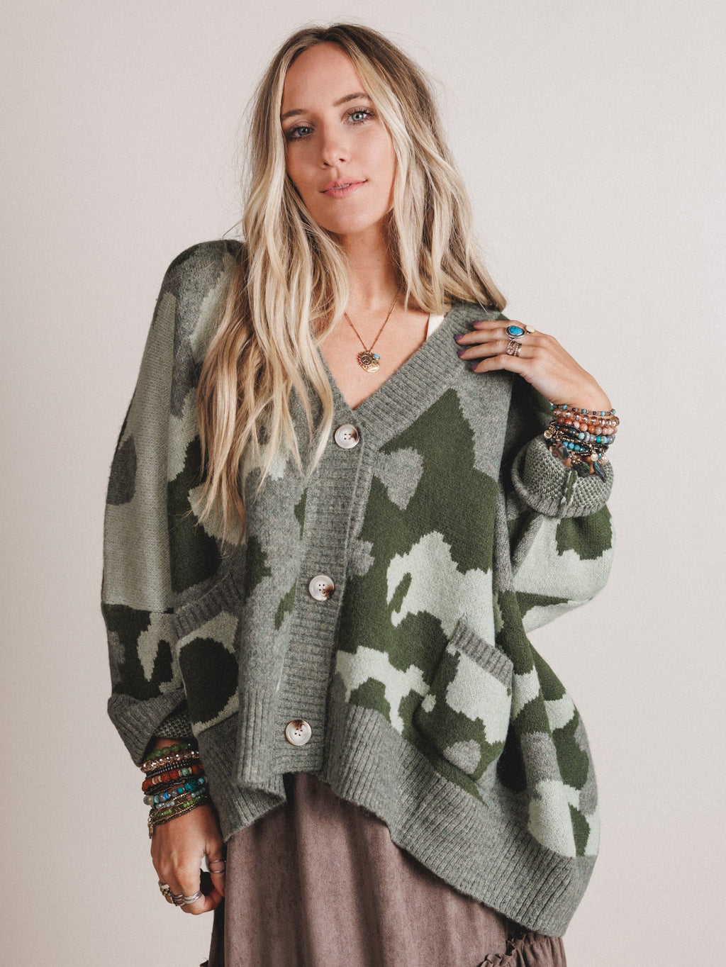 Into The Dusk Cardigan - Camo