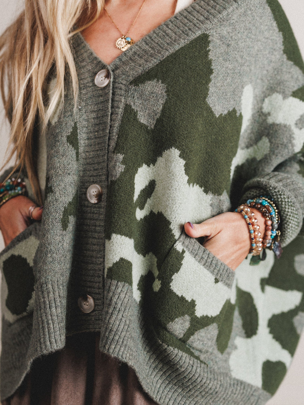 Into The Dusk Cardigan - Camo