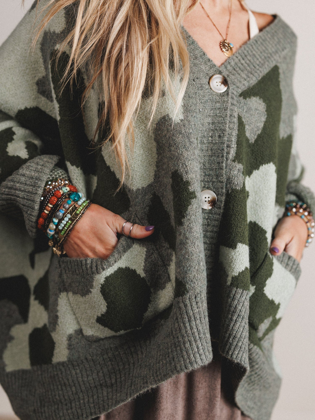 Into The Dusk Cardigan - Camo