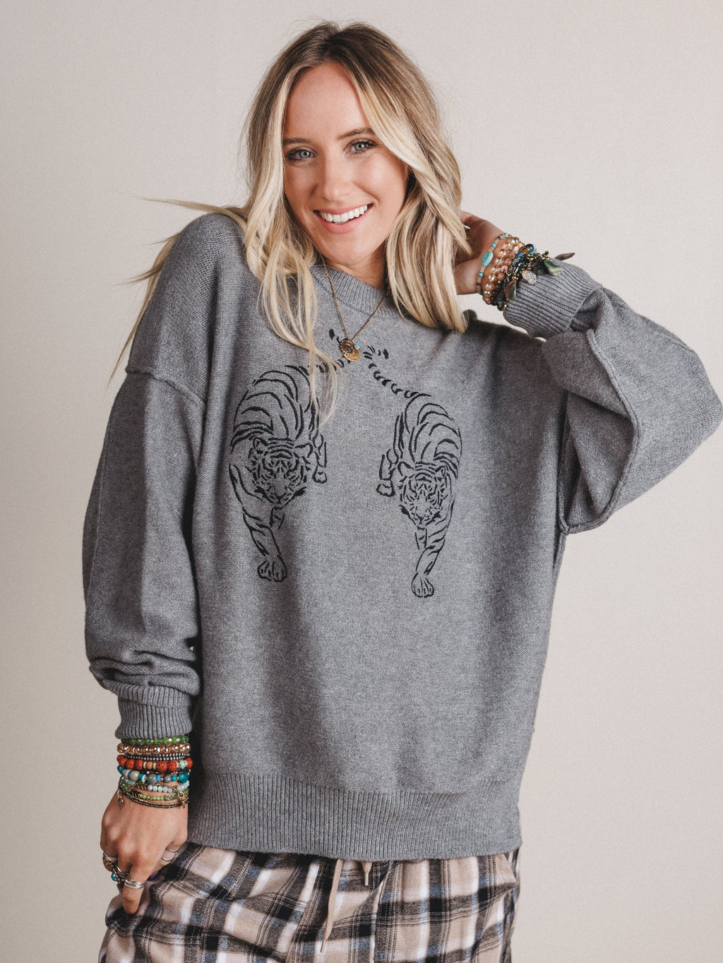 Tiger Drift Sweater - Gray - Pre Order