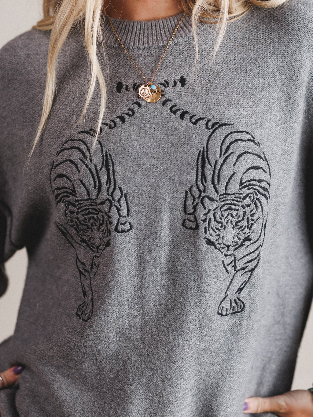 Tiger Drift Sweater - Gray - Pre Order