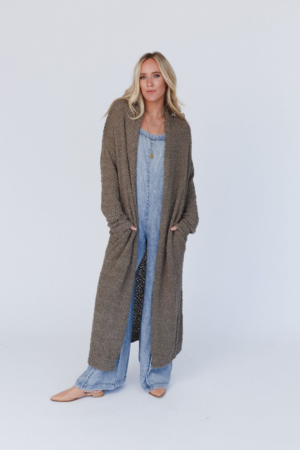 Wednesday Duster Cardigan - Olive - Pre Order