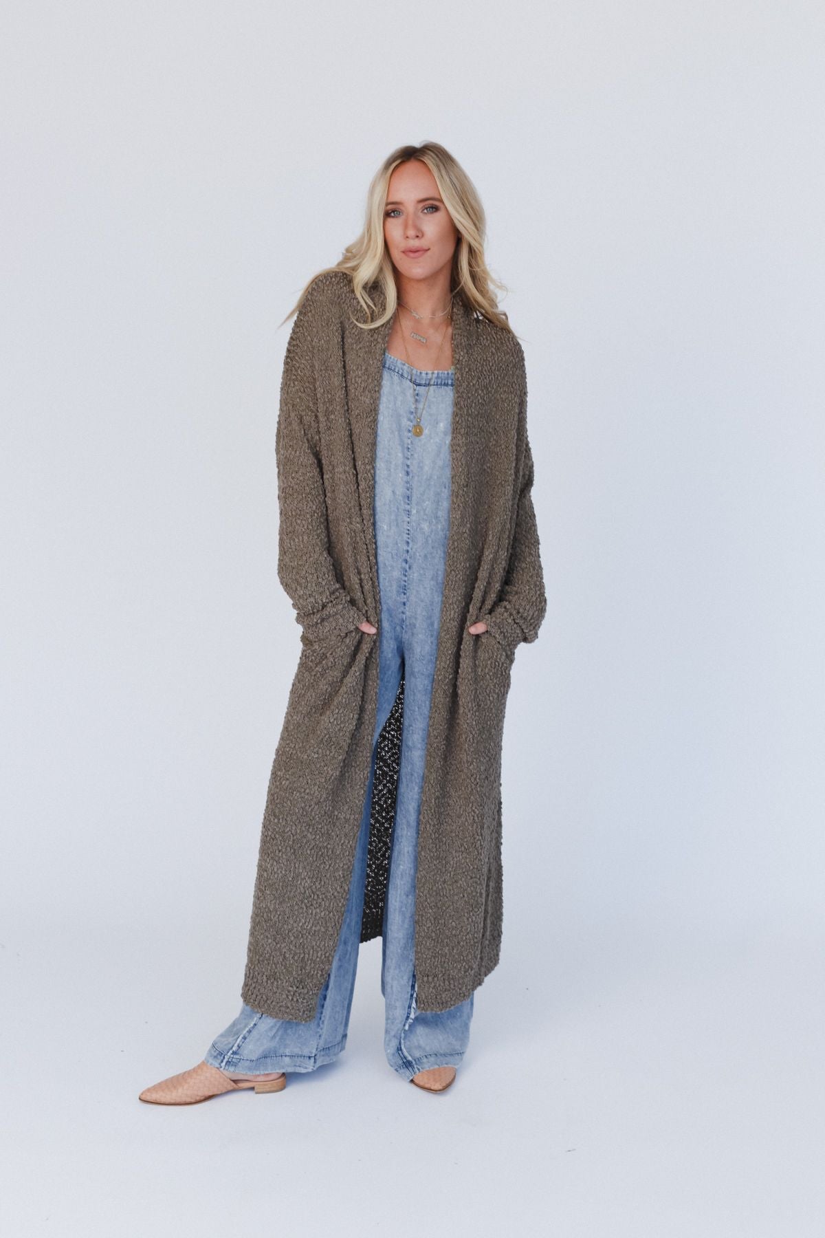 Wednesday Duster Cardigan - Olive - Pre Order