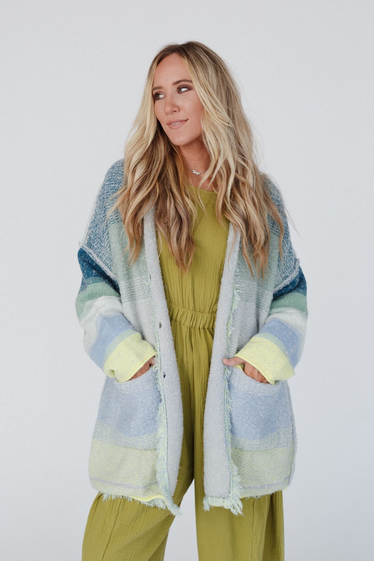 Worlds Collide Cardigan - Blue - Pre Order