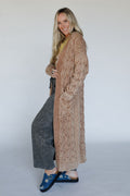 Chill Nights Cable Knit Cardigan - Brown