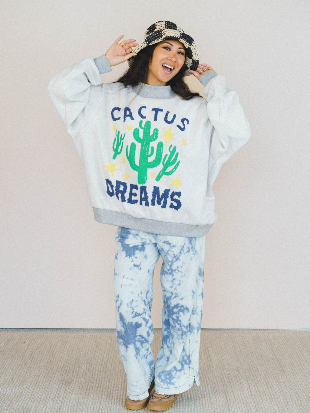 Cactus Dreams Sweater - Grey