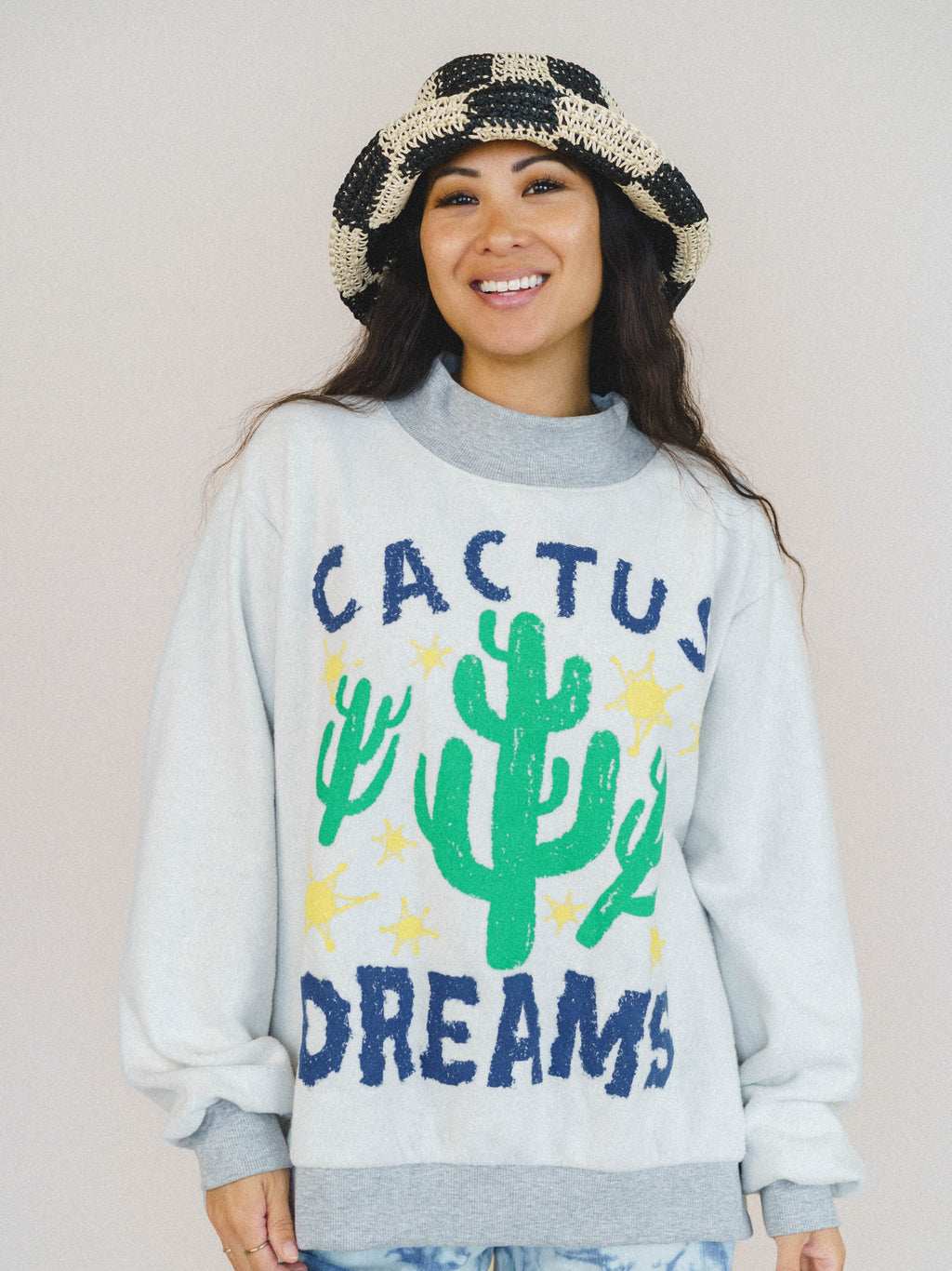 Cactus Dreams Sweater - Grey